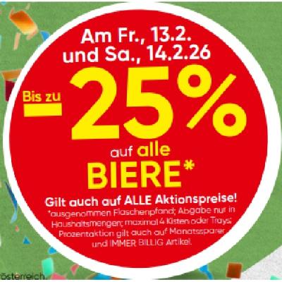 Bis zu -25% auf alle BIERE SPAR