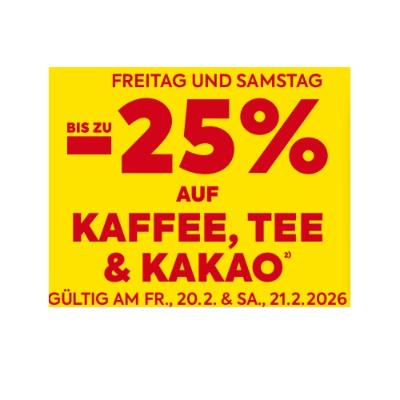 BIS ZU -25% AUF KAFFEE, TEE & KAKAO BILLA