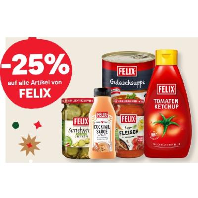 -25% auf alle Artikel von  FELIX MPREIS