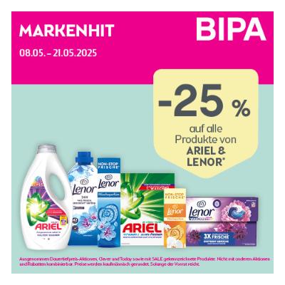 Promotion Bild von -25% auf alle Produkte von ARIEL & LENOR BIPA