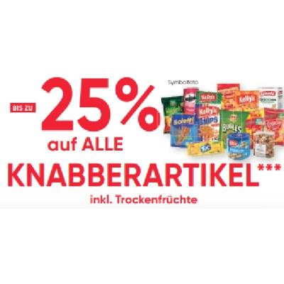 BIS ZU -25% auf ALLE KNABBERARTIKEL inkl. Trockenfrüchte Maximarkt