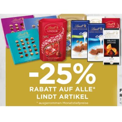 -25% RABATT AUF ALLE LINDT ARTIKEL Unimarkt
