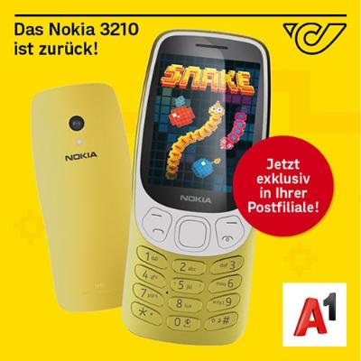 Bild von Nokia 3210 4G im stylischen Y2K Gold ab 0,- Euro* für A1 Neu- und Bestandskund*innen