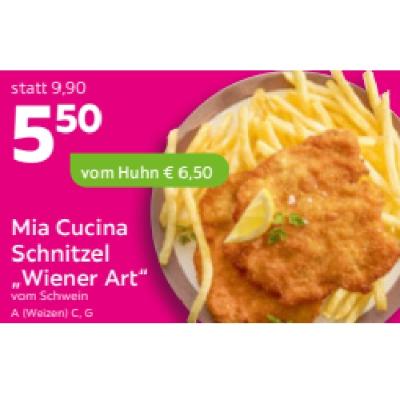 Mia Cucina Schnitzel „Wiener Art“ je 5,50 € mömax