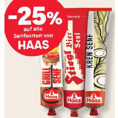 -25% auf alle Senfsorten von HAAS MPREIS