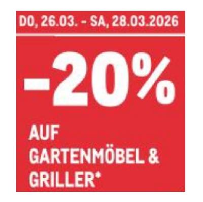 -20% AUF GARTENMÖBEL & GRILLER METRO