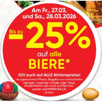Bis zu -25% auf alle BIERE SPAR Gourmet