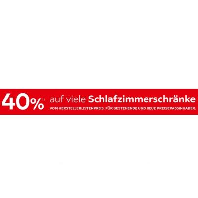 40% auf viele Schlafzimmerschränke XXXLutz
