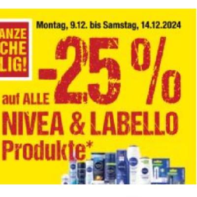 Promotion Bild von -25% AUF ALLE NIVEA & LABELLO Produkte Maximarkt