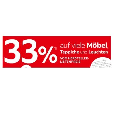 Promotion Bild von 33% auf viele Möbel, Teppiche und Leuchten XXXLutz