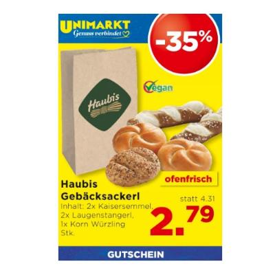 Promotion Bild von Haubis Gebäcksackerl je 2.79€ Unimarkt