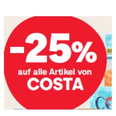 -25% auf alle Artikel von COSTA MPREIS