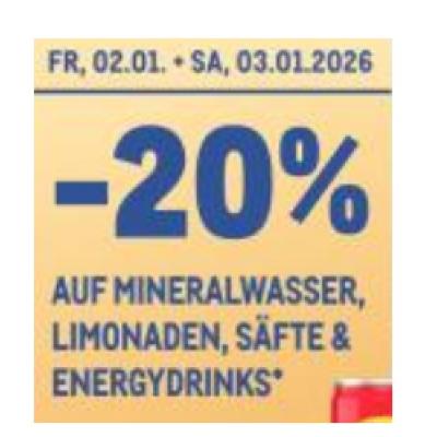 -20% AUF MINERALWASSER, LIMONADEN, SÄFTE & ENERGYDRINKS METRO