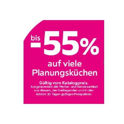 bis -55% auf viele Planungsküchen mömax
