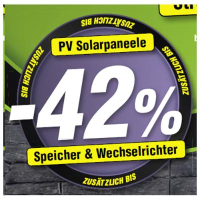 Promotion Bild von bis zu -42% Rabatt zusätzlich auf PV Solarpaneele, Speicher & Wechselrichter Josef Steiner