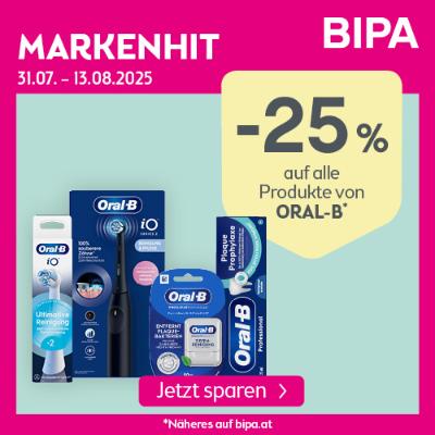 Promotion Bild von Markenhit: -25% auf alle Produkte von ORAL-B BIPA