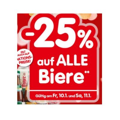 -25% auf ALLE Biere INTERSPAR