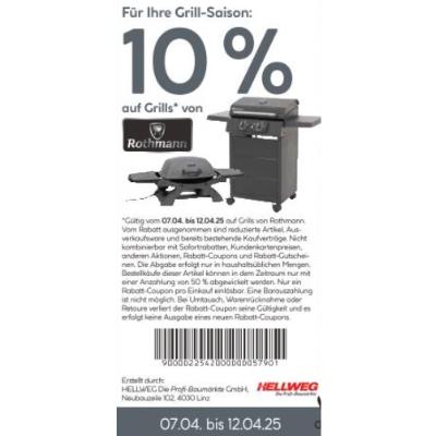 Promotion Bild von 10% auf Grills von Rothmann HELLWEG