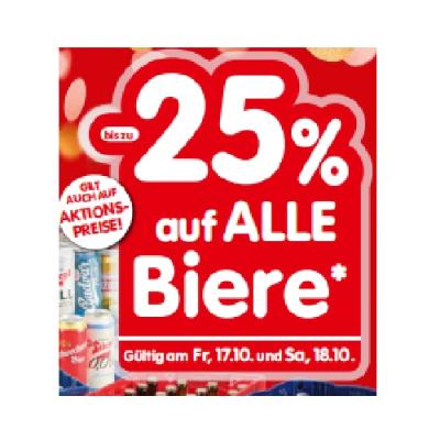bis zu -25% auf ALLE Biere INTERSPAR