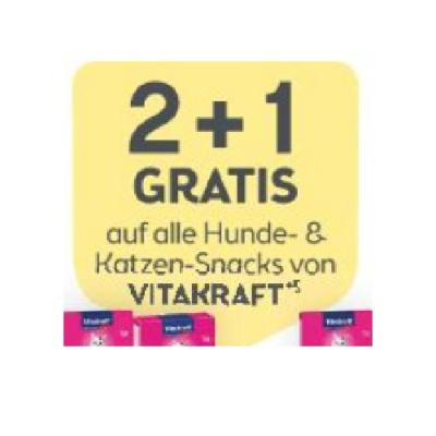 Promotion Bild von 2+1 GRATIS auf alle Hunde- & Katzen-Snacks von VITAKRAFT BIPA