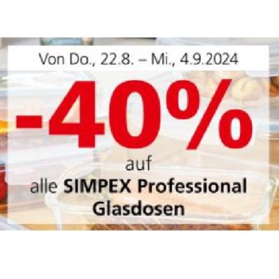 -40% auf alle SIMPEX Professional Glasdosen EUROSPAR