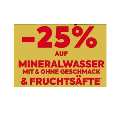 Promotion Bild von -25% AUF MINERALWASSER MIT & OHNE GESCHMACK & FRUCHTSÄFTE BILLA