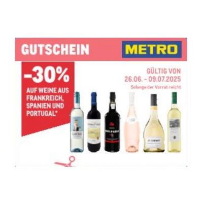 Promotion Bild von -30% AUF WEINE AUS FRANKREICH, SPANIEN UND PORTUGAL METRO