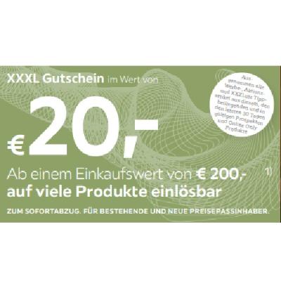 XXXL Gutschein im Wert von € 20,- Ab einem Einkaufswert von € 200,- auf viele Produkte einlösbar XXXLutz