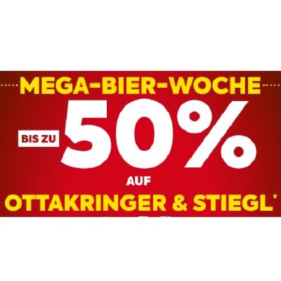 MEGA-BIER-WOCHE BIS ZU -50% AUF OTTAKRINGER & STIEGL BILLA PLUS