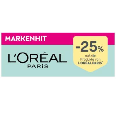 Markenhit: -25% auf alle Produkte von L’ORÉAL PARIS BIPA