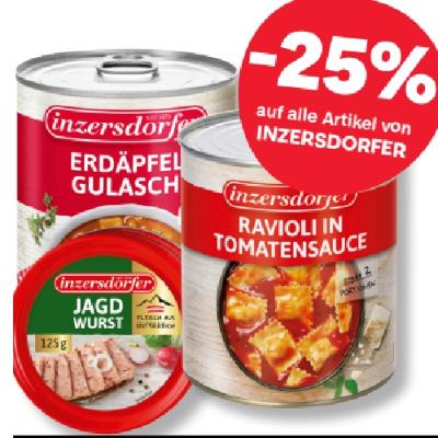 -25% auf alle Artikel von  INZERSDORFER