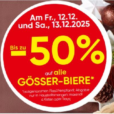 Bis zu -50% auf alle GÖSSER-BIERE SPAR