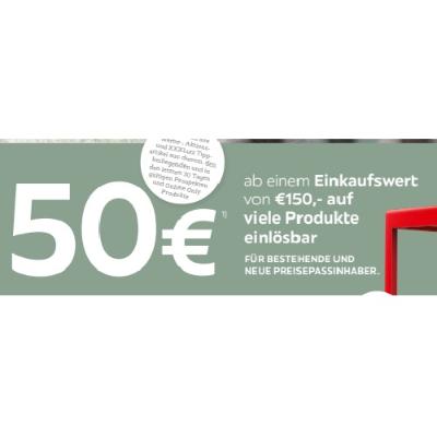 50€ ab einem Einkaufswert von €150,- auf viele Produkte einlösbar XXXLutz