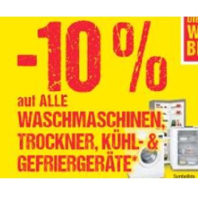 Promotion Bild von -10% auf ALLE WASCHMASCHINEN, TROCKNER, KÜHL- & GEFRIERGERÄTE Maximarkt