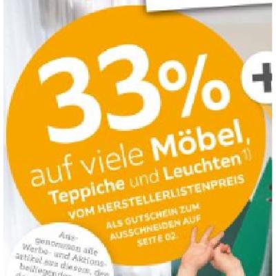 Promotion Bild von 33% auf viele Möbel, Teppiche und Leuchten XXXLutz