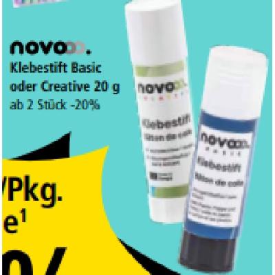 novooo Klebestift Basic oder Creative 20 g ab 2 Stück -20% PAGRO & LIBRO