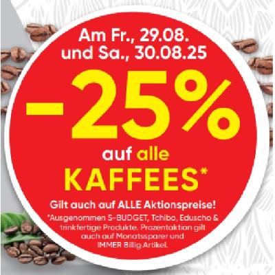 -25% auf alle KAFFEES SPAR Gourmet