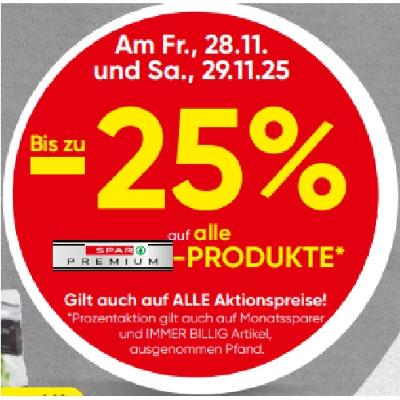 Bis zu -25% auf alle SPAR PREMIUM-PRODUKTE SPAR