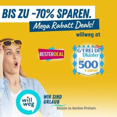 Mega Rabatt Deals- bis zu -70 % sparen! willweg.at