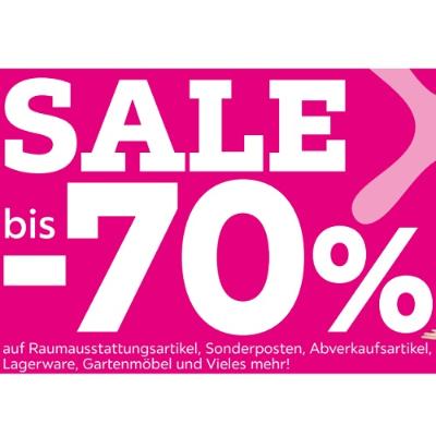 SALE bis -70% auf Raumausstattungsartikel, Sonderposten, Abverkaufsartikel, Lagerware, Gartenmöbel und Vieles mehr! mömax