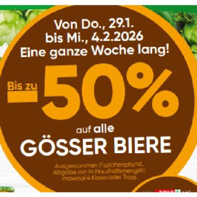 Bis zu -50% auf alle GÖSSER BIERE EUROSPAR