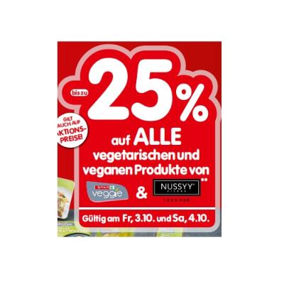 bis zu -25% auf ALLE vegetarischen und veganen Produkte von Spar Veggi & Nussyy INTERSPAR