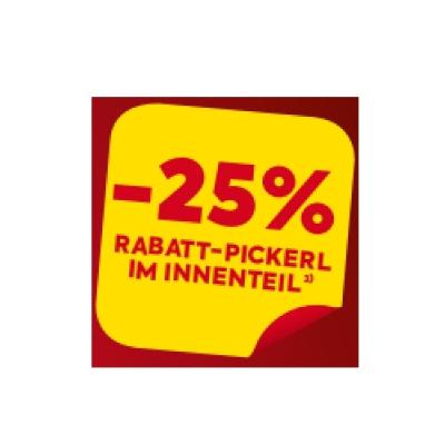 -25% RABATT-PICKERL IM INNENTEIL BILLA