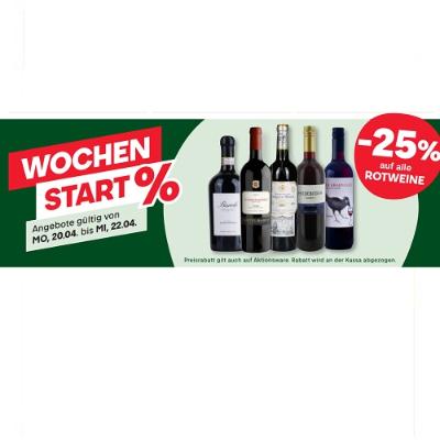 -25% auf alle ROTWEINE MPREIS