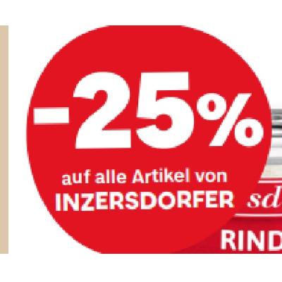 -25% auf alle Artikel von INZERSDORFER MPREIS