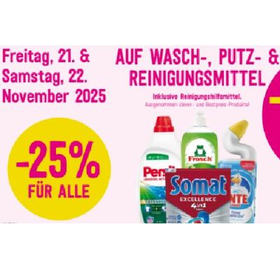 -25% FÜR ALLE AUF WASCH-, PUTZ- & REINIGUNGSMITTEL Sutterlüty