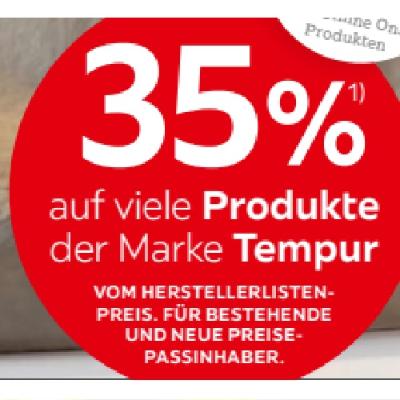35% auf viele Produkte der Marke Tempur XXXLutz