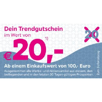 Dein Trendgutschein im Wert von €20,- Ab einem Einkaufswert von 100,- Euro mömax