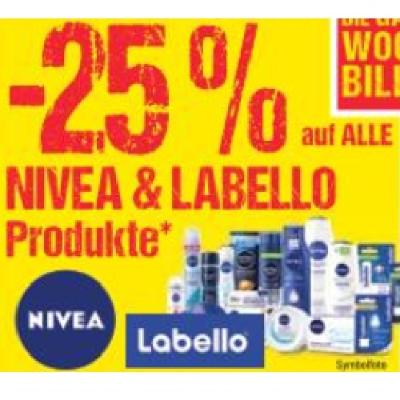 Promotion Bild von -25% auf ALLE NIVEA & LABELLO Produkte Maximarkt