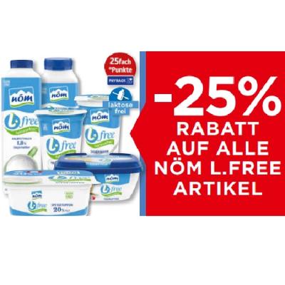 -25% RABATT AUF ALLE NÖM L.FREE ARTIKEL Unimarkt